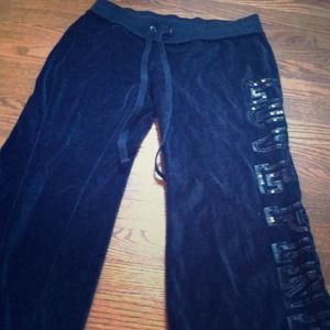 Velour Pink sweatpants black with pink in sequins