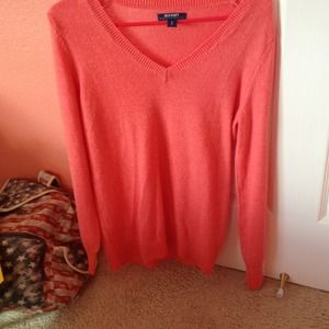 coral light weight sweater!