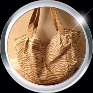 Venus Tan and White Canvas Tote