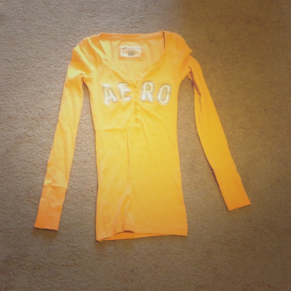 Yellow Aeropostale long sleeve shirt