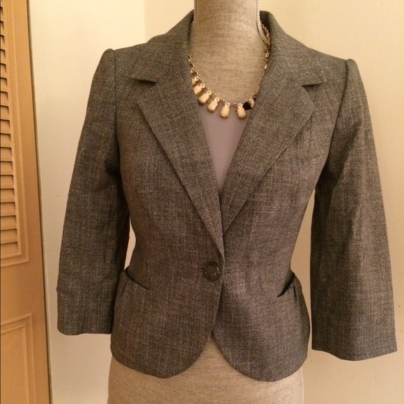 The Limited Jackets & Blazers - The Limited One Button Grey Blazer