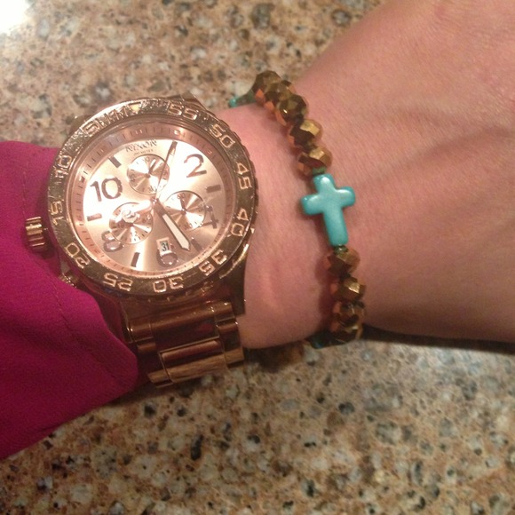 New turquoise and rose gold bracelet