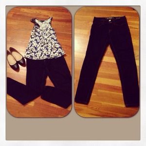 Dark colored skinny jeans