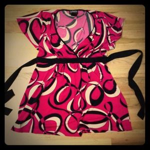 Pink white and black shirt