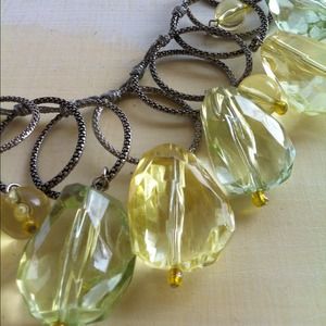 Lemon-Lime Wire /Chain Statement Necklace