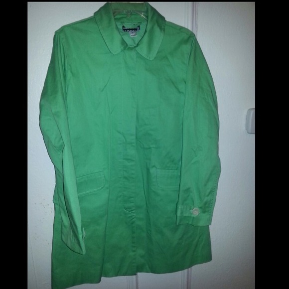 Green trench coat