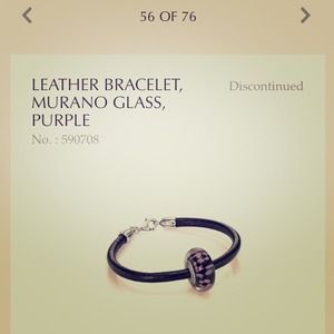 Pandora leather bracelet + murano charm
