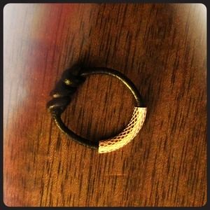 Gold leather ring * size 7 * $18
