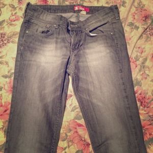 Gray washed skinny jeans