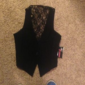 Black vest with sheer back