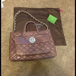 New Kate Spade brown quilted purse