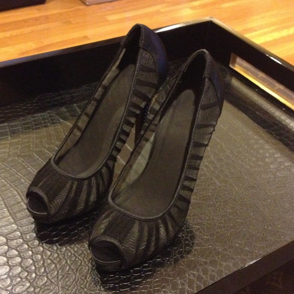 Black jeweled heels