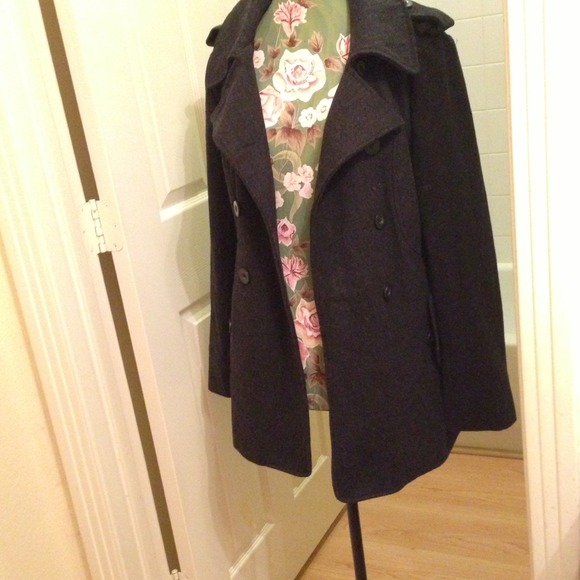 Jackets & Blazers - Charcoal Peacoat