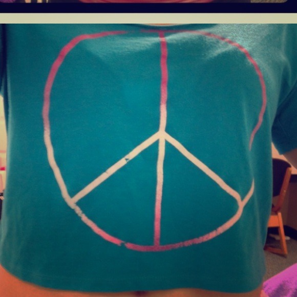 🚫Trade🚫 Peace Crop Top & Orange Pencil Skirt ☺