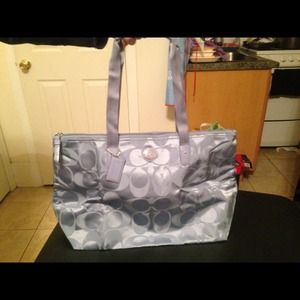 SOLD-SOLD Coach signature nylon weekender tote bag