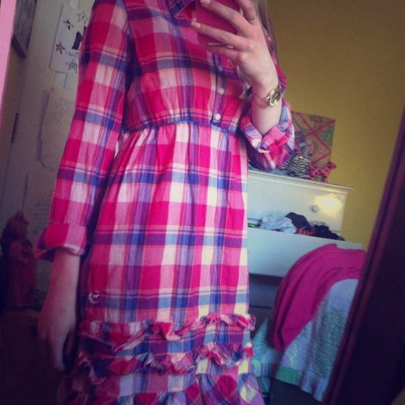 Plaid Victorias secret dress pink