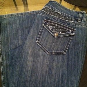 INC denim pants and h&m gold dress