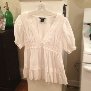 MODA (Victoria's Secret) sheer cotton white top