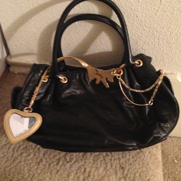 All leather juicy couture black and gold purse!