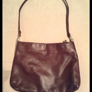 Brown real leather strap purse Calvin Klein