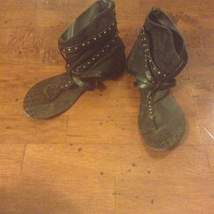 Black Ankle Sandals - size 6.5