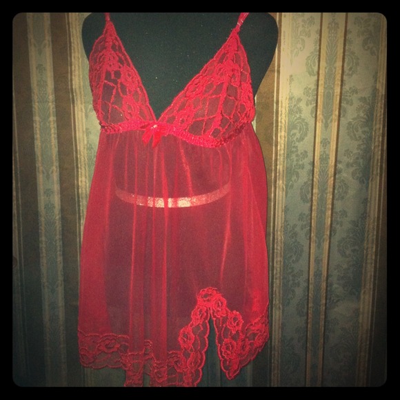 Red Fredericks of Hollywood Babydoll💥