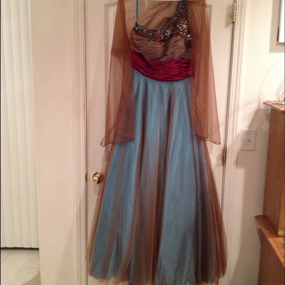 Beautiful beaded one shouldered formal/prom dress