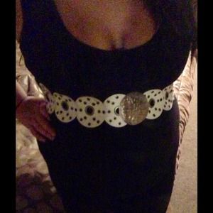 Black jump suit with white belt