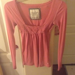 Pink Abercrombie & Fitch Long Sleeved Top - size S