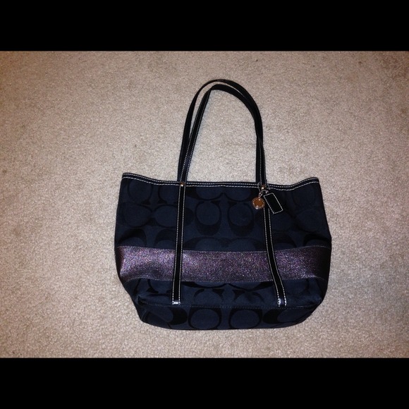 Coach Signature Stripe tote
