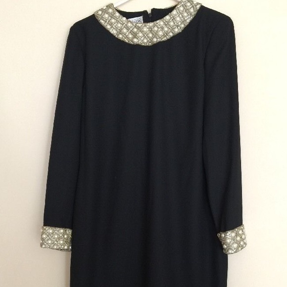 Victor Costa Black Dress Couture w Sequins,Reduced - Picture 8 of 10