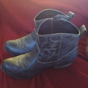 Gray Ankle Cowgirl Boots