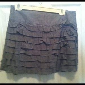 Lite denim ruffled skirt