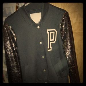 VS Pink Varsity Jacket.