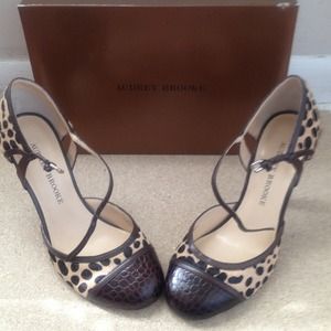 Brown Multi Pony   Ankle strap animal print Pump