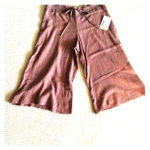 Brown linen pants from Free People