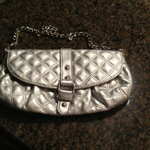 Silver evening bag! Roomy and super cute!