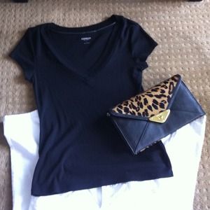 Express black v-neck top