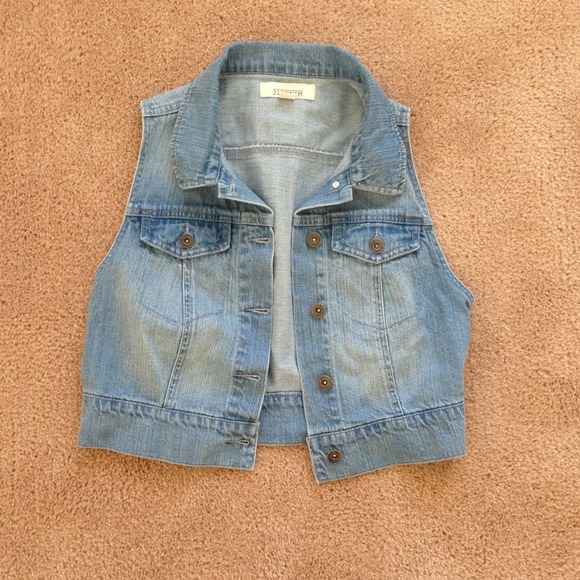 BUNDLE Vintage Denim Vest and pink stretch pants