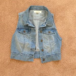 BUNDLE Vintage Denim Vest and pink stretch pants