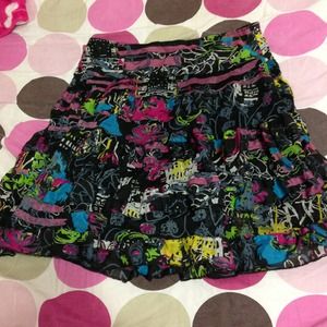 80's style, flowy, neon skirt. w bracelets