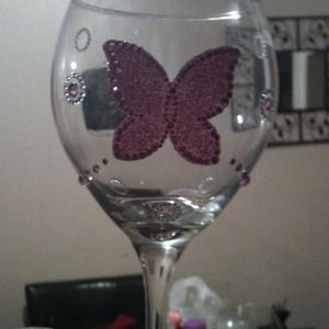 Designed wine glass