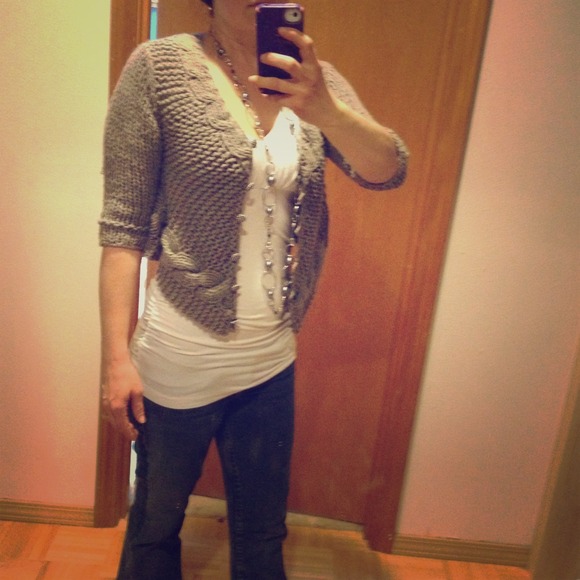 3/4 length Free People grey cardigan