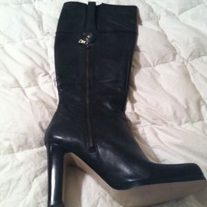Black leather boot