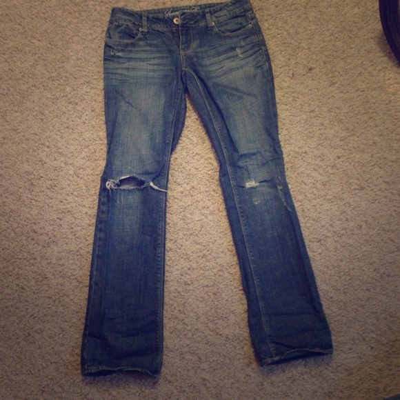 AE destroyed straight leg jean - Picture 1 of 2