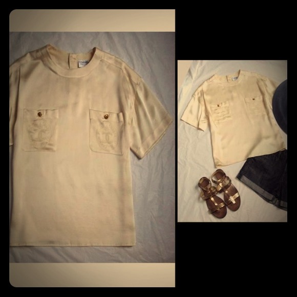Authentic CHANEL silk tee