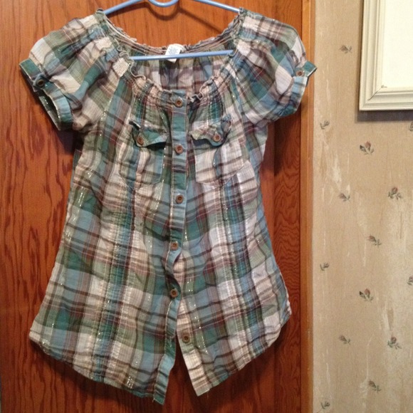 Flannel striped button up - Picture 1 of 4