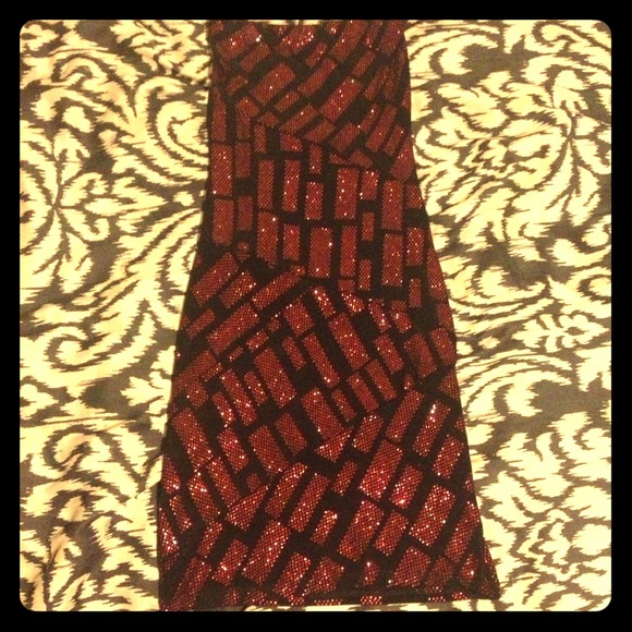 Red and Black Sparkle Dress