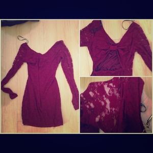 Sold out Burgundy Bow back forever 21 dress