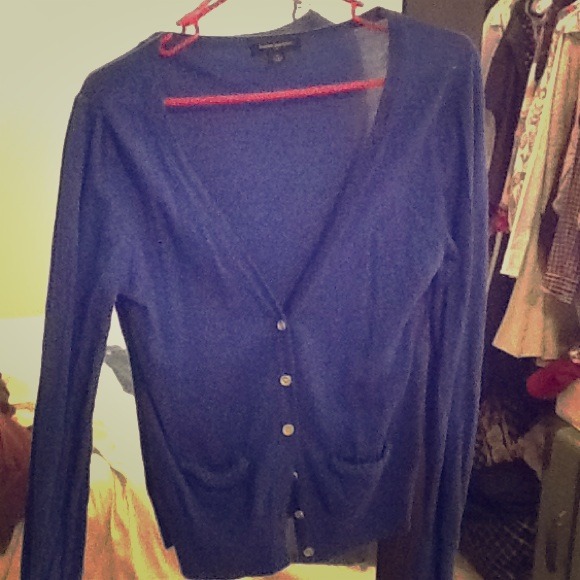 Banana Republic blue cardigan.